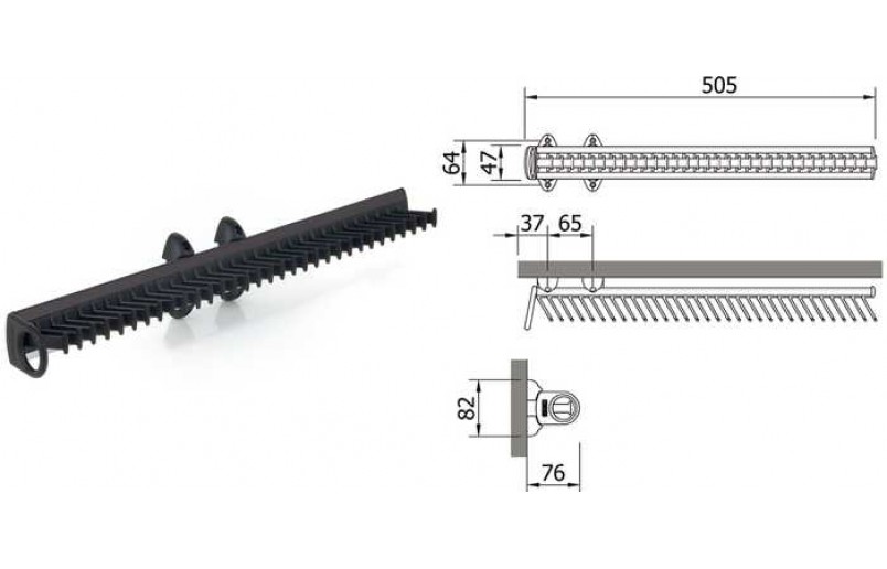 Servetto Dashouder zwart/aluminium
