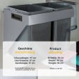 Uittrekbare Inbouw afvalbak 2x20 liter hangend zijwand montage