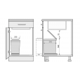 Uittrekbare inbouw afvalbak 16 liter