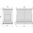 Uittrekbare inbouw afvalbak 2x12 liter 