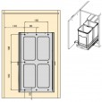 Uittrekbare inbouw afvalbak 2x12 liter 