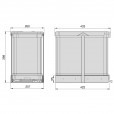 Uittrekbare inbouw afvalbak 2x12 liter RVS