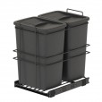 Uittrekbare inbouw afvalbak 2x35 liter antraciet 