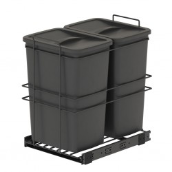 Uittrekbare inbouw afvalbak 2x35 liter antraciet 