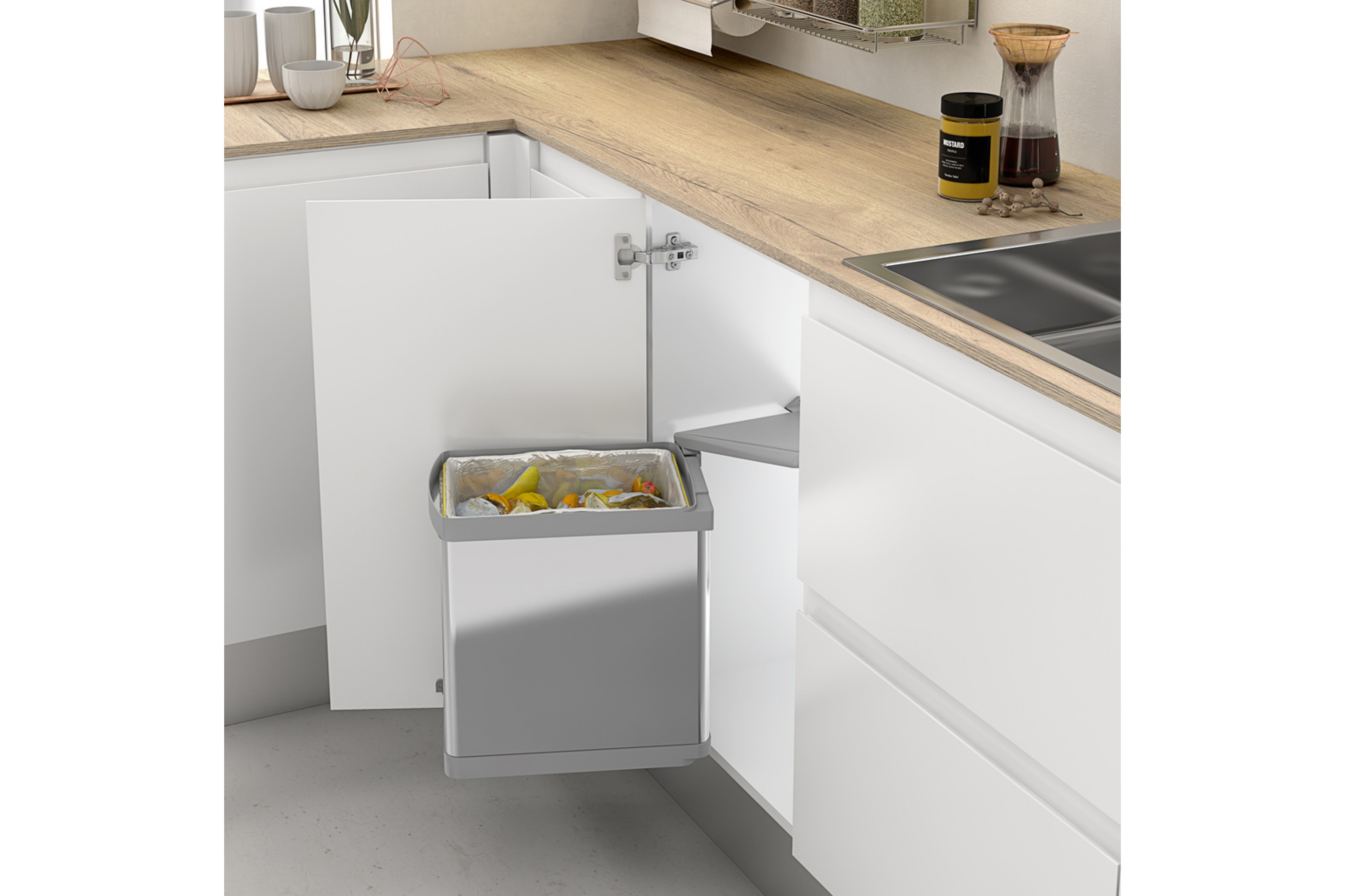 Victory Traditionline Poubelle encastrable 16 l avec lève-couvercle