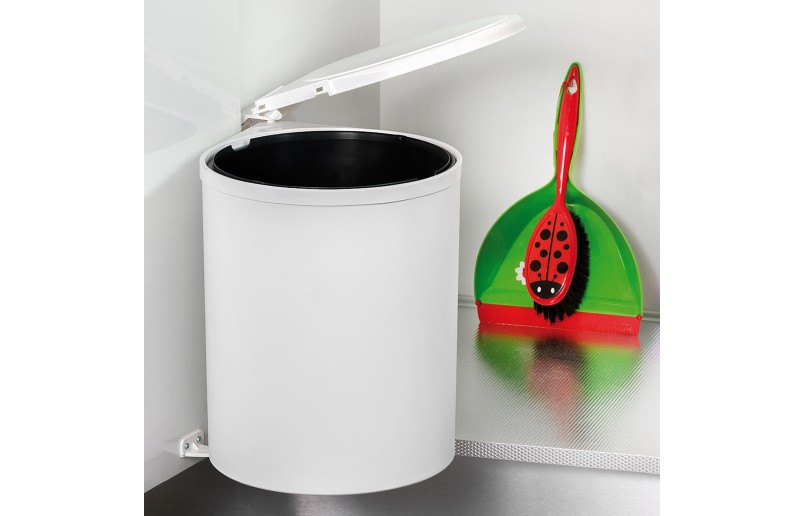 Afvalbak inbouw 13 liter wit 