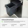 Uittrekbare inbouw afvalbak 20 liter