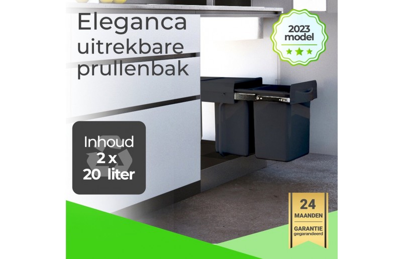 Inbouw afvalbak 2x20 liter - AFB220L