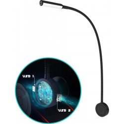 LED Bed leeslamp met dimfunctie en dubbele USB poort  (1 stuk)