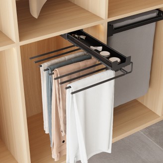 Uittrekbaar pantalonrek Excellent voor 9 pantalons antraciet