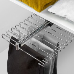 Uittrekbaar pantalonrek chroom voor 11 pantalons