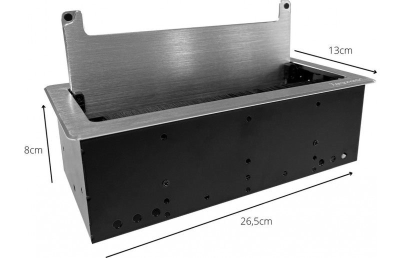 Bureaustopcontact zilver met 3 stopcontacten en 2 USB poorten