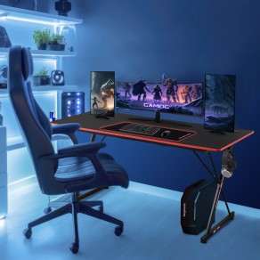 Gaming bureau Aion Cyborg recht model 160 cm zwart