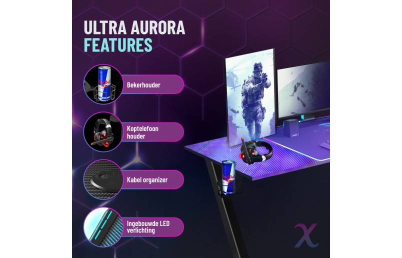 Gaming bureau Xergax recht model zwart