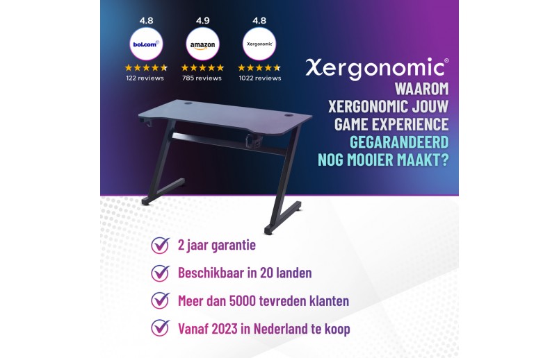 Gaming bureau Xergax recht model zwart