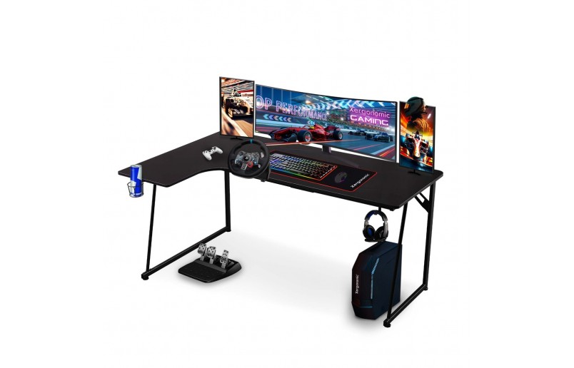 Gaminig bureau Neon recht model met hoekverbreding zwart