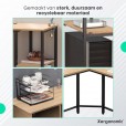 Hoekbureau met lade en legplanken zwart/naturel op=op