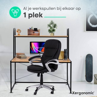 Industrieel bureau met etage 120x60x140 cm op=op