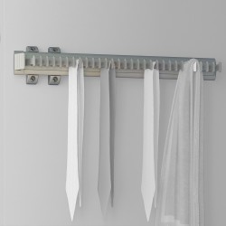 Dassenhouder uittrekbaar Zilver met 30 haakjes