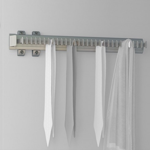 Dassenhouder uittrekbaar Zilver met 30 haakjes