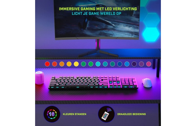 Gaming hoekbureau Infinity met ledverlichting