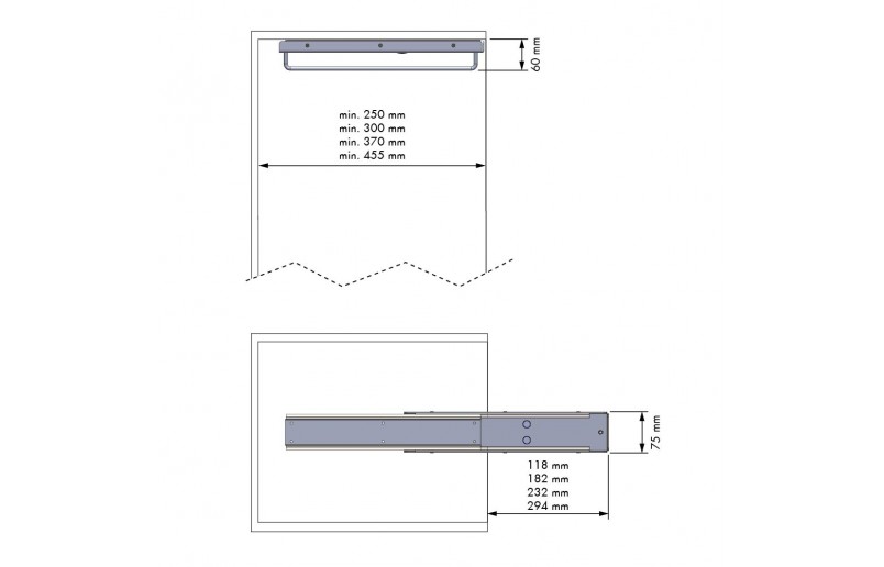 Garderobestang uittrekbaar antraciet  (extra zwaar model)  4 afmetingen Garderobestang uittrekbaar antraciet  (extra zwaar model)  4 afmetingen