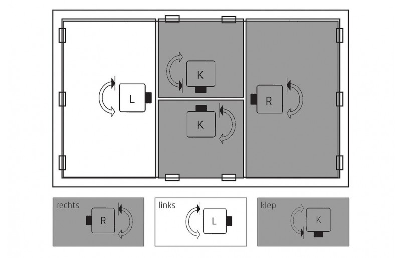 Hevel cilinderslot opschroefbaar links - rechts