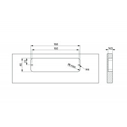 Inlaatgreep Coby  mat zwart 175x55 mm