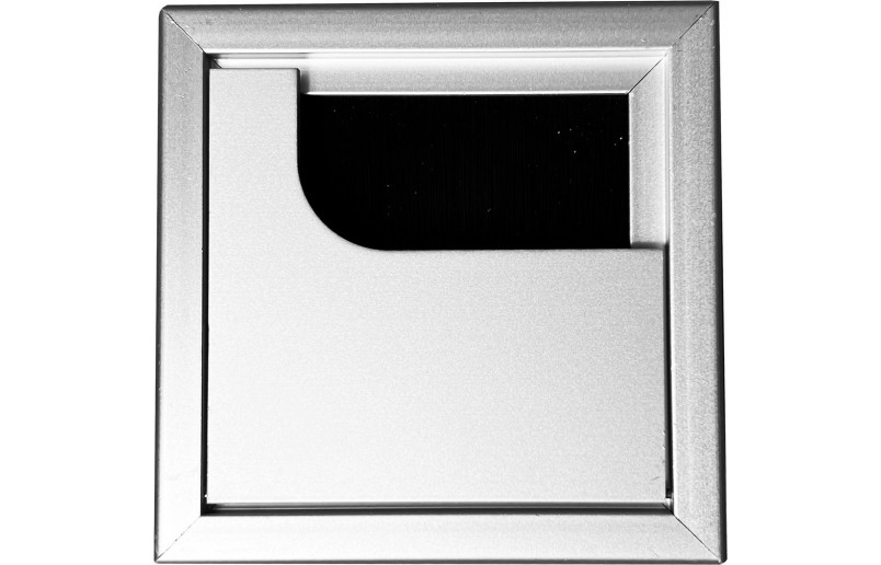 Kabeldoorvoer vierkant naturel aluminium 80 x 80 mm
