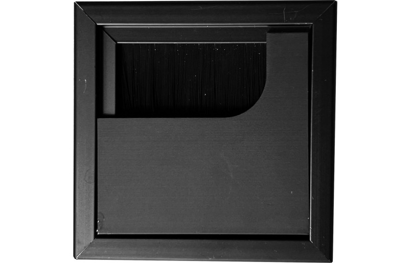 Kabeldoorvoer vierkant zwart aluminium 80 x 80 mm