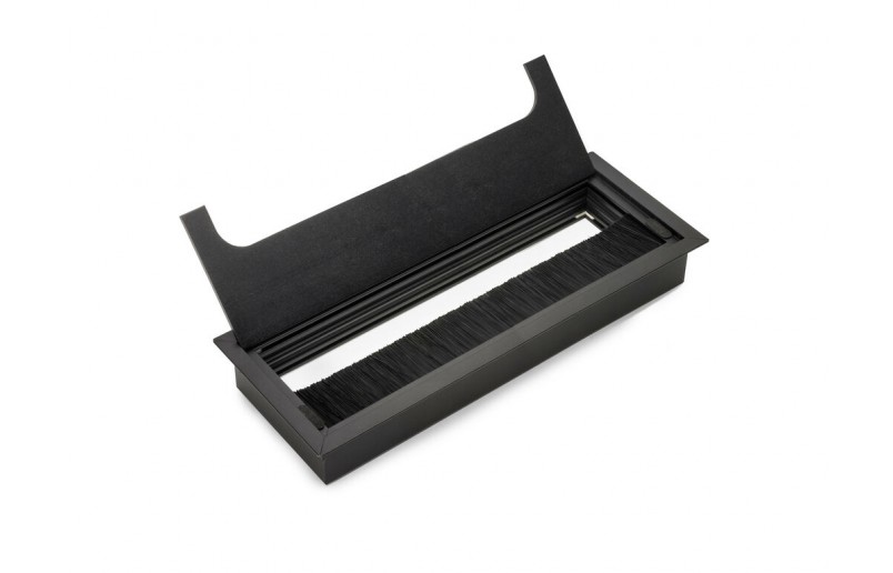 Kabeldoorvoer rechthoekig zwart aluminium 269x80 mm