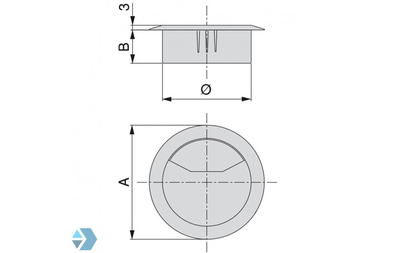 Kabeldoorvoer wit ø 60mm