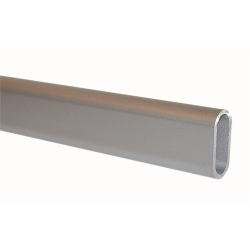 Kledingroede ovaal aluminium dikwandig, lengte 90 - 120 -150 - 200 cm