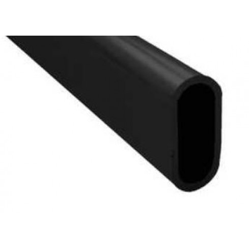 Kledingroede ovaal zwart aluminium dikwandig,  lengte 90 - 120 -149 - 200 cm