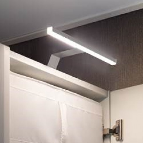 Ultra slim opbouwarmatuur voor kasten en meubels, kleur zilver  in set