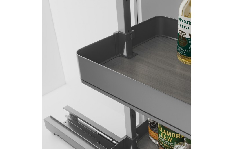 Uittrekframe draaibaar voor keukenkasten met hoogte 143 cm en kastbreedte 400 mm
