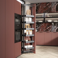 Uittrekframe draaibaar voor keukenkasten met hoogte 143 cm en kastbreedte 400 mm