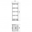 Uittrekframe voor keukenkasten met hoogte 148 cm en kastbreedte 600 mm