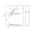 Uittrekframe met wandbevestiging links voor keukenkasten met kastbreedte 300 mm