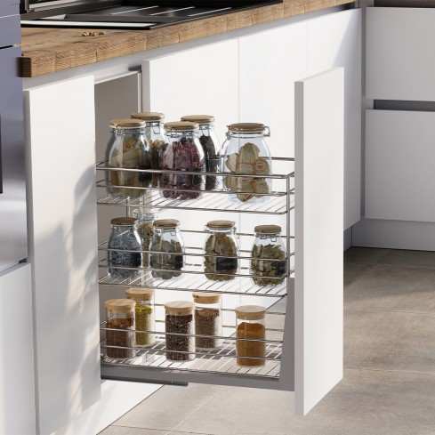 Uittrekframe met 3 manden voor keukenkasten met kastbreedte 300 mm 