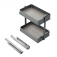 Uittrekframe met 2 opberg plateaus voor keukenkasten met breedte 300 mm