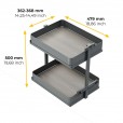 Uittrekframe met 2 opberg plateaus voor keukenkasten met breedte 400 mm