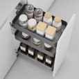 Uittrekframe met 3 opberg plateaus voor keukenkasten met breedte 400 mm