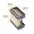 Uittrekframe met manden en broodzak voor keukenkasten met kastbreedte 300 mm