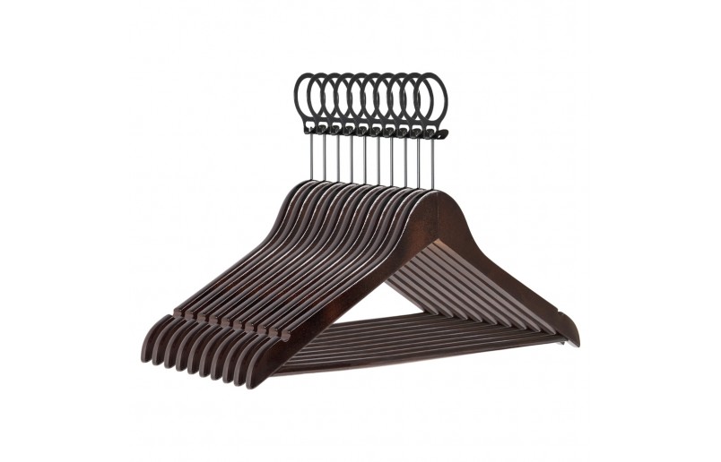 Kledinghanger / hotelhanger A kwaliteit, antique gelakt, anti diefstal ring