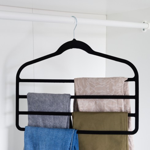 Broekenhanger velvet met 4 etages    (5 stuks) 