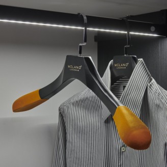 Kledinghanger A kwaliteit, antique gelakt platte chrome haak 