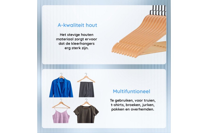Kledinghanger A kwaliteit, blank gelakt zwarte haak 
