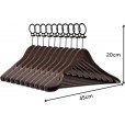 Kledinghanger / hotelhanger lux A kwaliteit, antique gelakt, anti diefstal ring