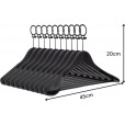 Kledinghanger / hotelhanger lux A kwaliteit, zwart gelakt, anti diefstal ring